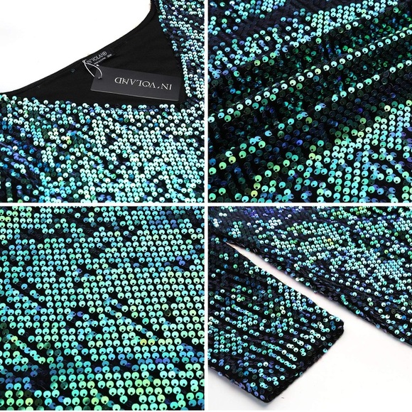 IN VOLAND Sequin Vintage Style Cocktail Party Dress Plus Size 16W - Picture 8 of 12